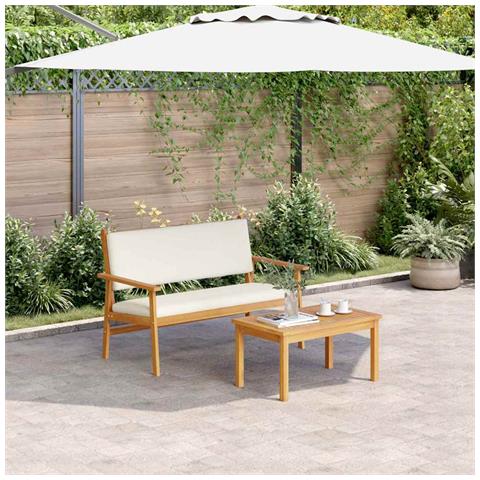 Panchina da giardino  con cuscini in legno massello di acacia - Foto 2