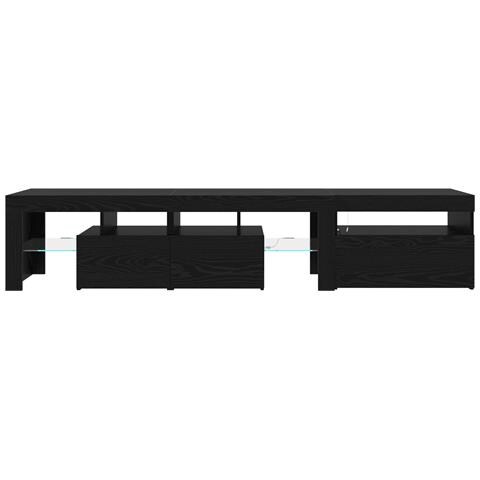 Mobile TV  2 pcs con luci LED rovere nero legno ingegnerizzato, Mobile TV in rovere nero  con luci LED, 60x35x40 cm, fatto in legno ingegnerizzato - Foto 9