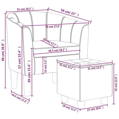 Poltrona a Pozzetto con Poggiapiedi Marrone in Similpelle - Foto 8