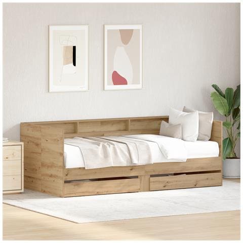 Daybed con Cassetti Rovere Artigianale Legno ingegnerizzato - Foto 2