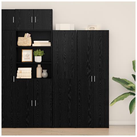 Highboard Rovere Nero 45x42.5x185 cm Legno ingegnerizzato - Foto 2