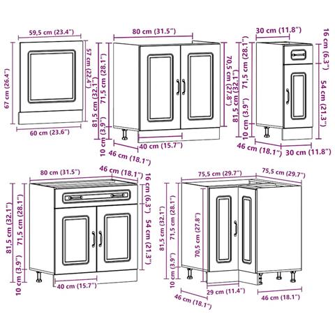Set Mobili da Cucina 11 pz Kalmar Neri Legno Multistrato - Foto 9