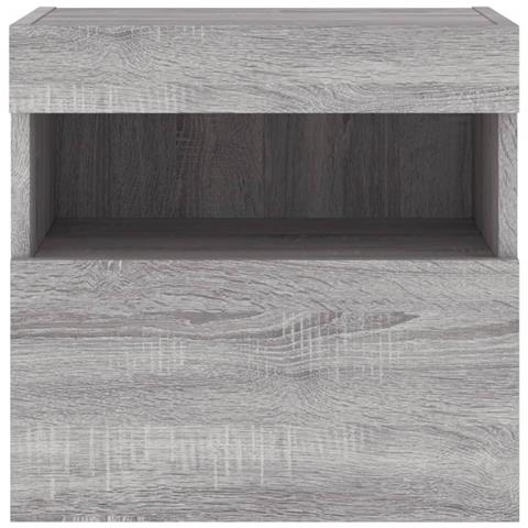 Mobile TV a Parete con Luci LED Grigio Sonoma 40x30x40 cm - Foto 9