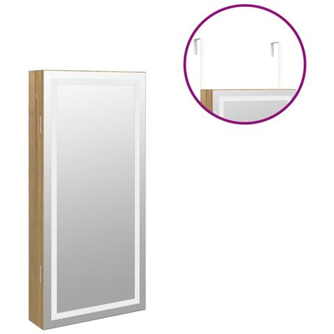 Armadio Portagioie a Specchio con Luci LED a Parete - Foto 9