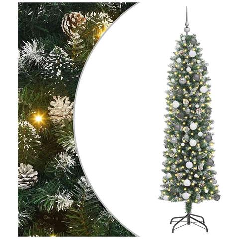 Albero di Natale Artificiale Sottile Verde 210 cm - Foto 1