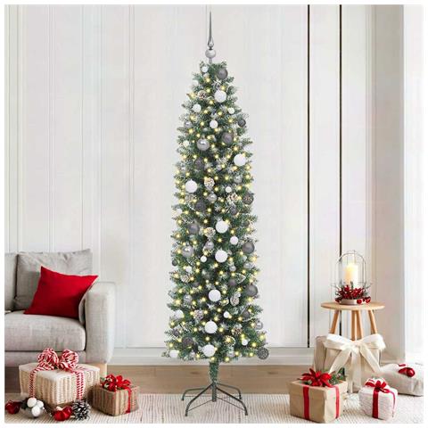 Albero di Natale Artificiale Sottile Verde 210 cm - Foto 2