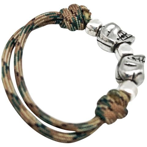 Bracciale Doppio Paracord Teschio Color Cachi - Foto 4