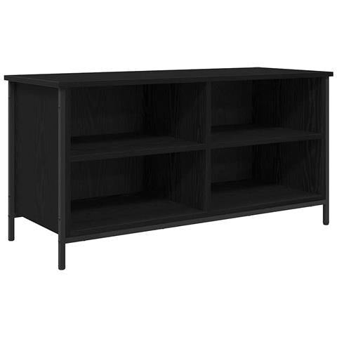 Mobile TV Rovere Nero 100 x 40 x 50 cm Legno multistrato - Foto 1