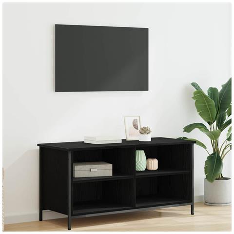 Mobile TV Rovere Nero 100 x 40 x 50 cm Legno multistrato - Foto 2