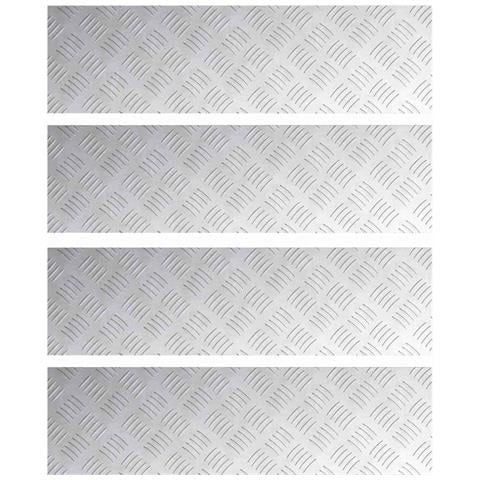 Dischi Quadrati 4 pcs Argento 70 x 20 cm Alluminio - Foto 1