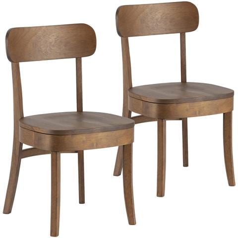Set Di 2 Sedie Nala Colore Noce, Legno Massello - Foto 1