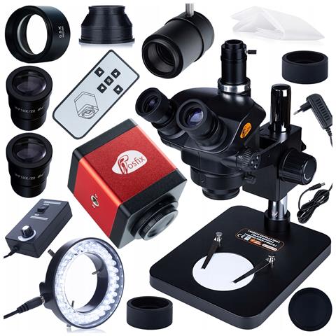 Mikroscopio Trinoculare Capella Pro Mscp-t-ps1-b - Zoom 7-45x, Oculare Wf10x22mm, Sistema Ottico Greenough, Illuminazione Led 56x - Foto 1