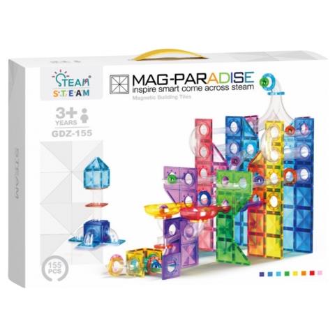 Set blocchi magnetici 155 pezzi per bambini pista a palle - Foto 2