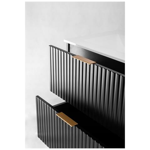 | Set di mobili da bagno - Nero opaco - Rovere artigianale | 60/57/46 cm & 35/139/31 cm | Mobili sottolavabo, mobili da bagno, armadio alto, mobile da bagno - Foto 2