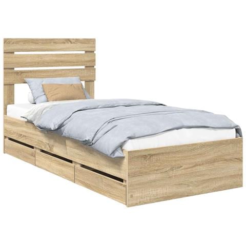 Struttura del letto con cassetto Rovere Sonoma 75 x 190 cm - Foto 1