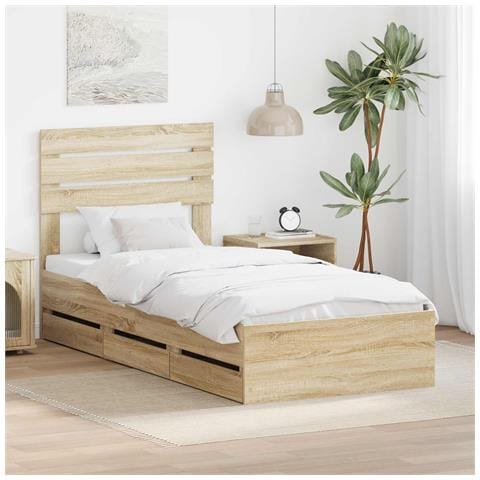 Struttura del letto con cassetto Rovere Sonoma 75 x 190 cm - Foto 2