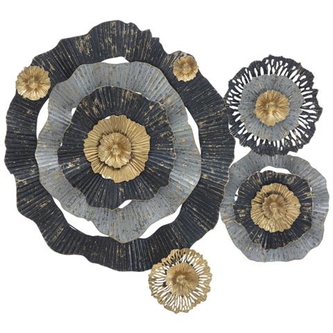 Decorazione In Metallo 3d Fiori 4-multicolore-metallo-100x8x80 Cm - Foto 1