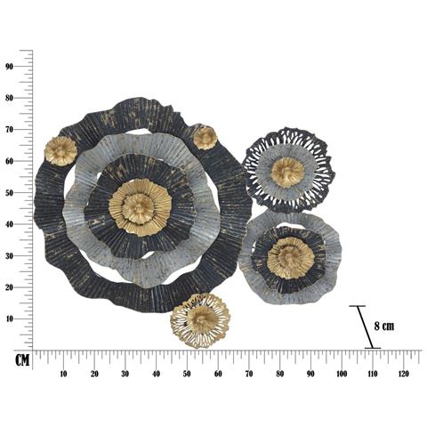 Decorazione In Metallo 3d Fiori 4-multicolore-metallo-100x8x80 Cm - Foto 7