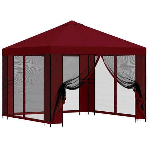 Gazebo da giardino con pareti laterali 3 x 3 m Borgogna - Foto 1