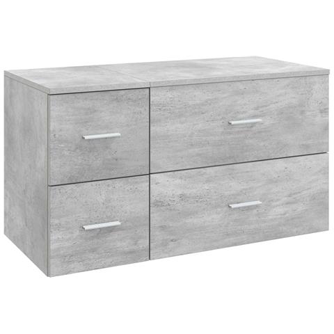 Set di mobili per il bagno 2 pz Grigio Cemento - Foto 1