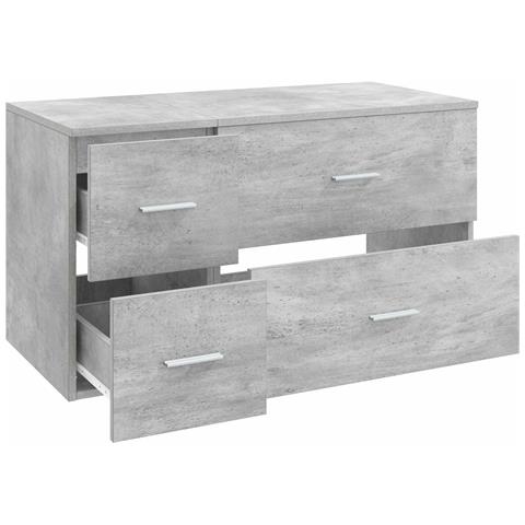 Set di mobili per il bagno 2 pz Grigio Cemento - Foto 2