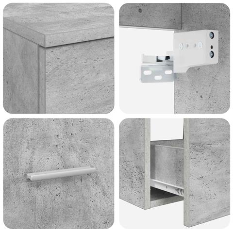 Set di mobili per il bagno 2 pz Grigio Cemento - Foto 7