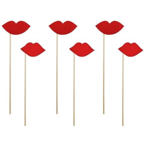 Cf 6 Accessori Bocca Bacio Per Foto Ricordo - Foto 1