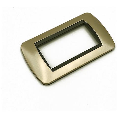 20 Placche Muro 4 Posti Moduli Oro Opaco Compatibile Tipo Bticino Living - Foto 1