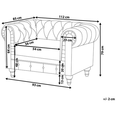 Poltrona Vintage In Tessuto Grigio Chiaro Chesterfield Grande - Foto 22