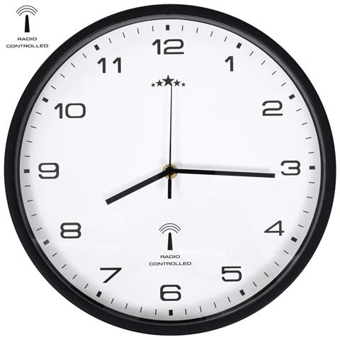 Orologio a Parete Radiocontrollato al Quarzo 31cm Bianco e Nero - Foto 1