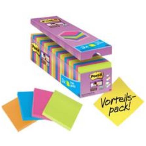 Nota Adesiva, Memo 76 Mm X 76 Mm Arancione Neon, Verde Neon, Ultra-rosa, Ultra-blu 2160 Foglio - Foto 9