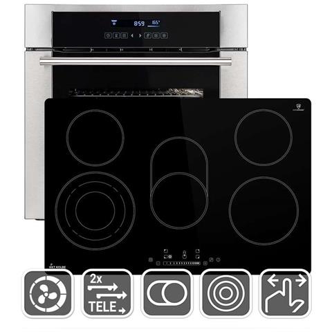 KKT KOLBE - Forno Elettrico da Incasso EB8015ED Capacità 70 L Multifunzione  Ventilato Colore Nero + Piano Cottura KF7705RL Elettrico 5 Zone - ePRICE