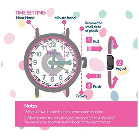 Educativo Guarda Bambini Per I Bambini Ragazzi E Ragazze. Analogico Tempo Maestro Orologio Da Polso Con Esercizi Movimento Al Quarzo Giapponese Facile Da Leggere E Imparare Il Tempo. Maniglie Ki10308 Tt Inglese - Foto 4