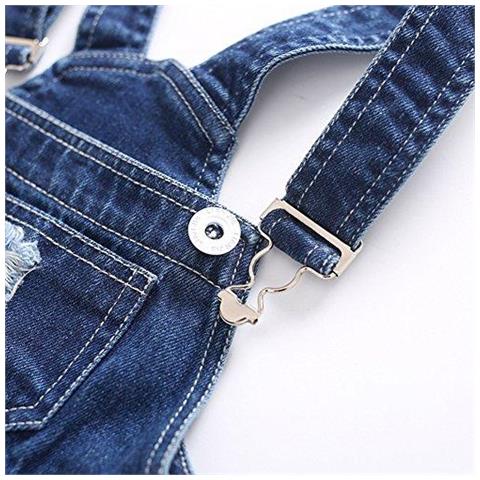 Bambino Little Ragazzi Ragazze Stone Washed Strappato Morbida Denim Tuta Blu 6-12 Mesi - Foto 2