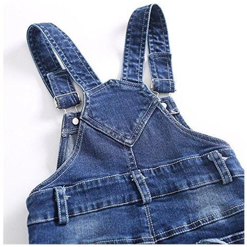 Bambino Little Ragazzi Ragazze Stone Washed Strappato Morbida Denim Tuta Blu 6-12 Mesi - Foto 4