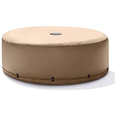 Copertura Spa Totale - Protezione Vasca Idromassaggio Rotonda - Accessori Piscine - 4 Posti - Per Outdoor, Indoor, Giardino - Beige In Pvc - 196 Cm - Foto 1
