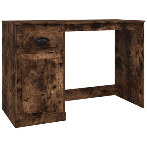 Scrivania Cassetto Rovere Fumo 115x50x75 Cm Legno Multistrato - Foto 1