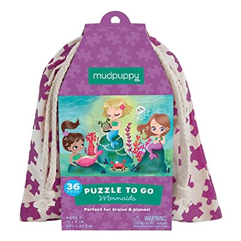 Puzzle Sirene Da Portare Via, 36 Pezzi, Dai 3 Anni In Su, Grafica Colorata Sotto Il Mare, Realizzato Con Materiali Sicuri E Non Tossici - Foto 1