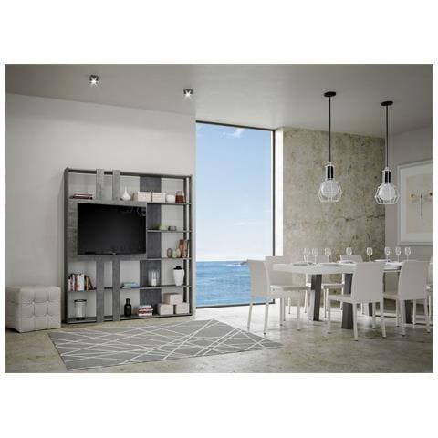 Libreria A Giorno Kato L Con Pannello Porta Tv Cemento - Foto 2