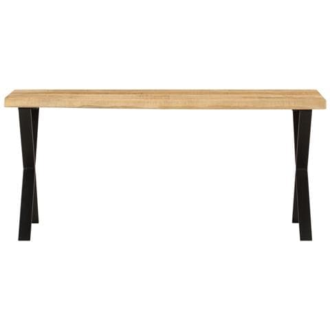 Panca Con Bordi Vivi 105 Cm In Legno Massello Di Mango - Foto 2