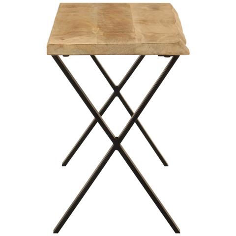 Panca Con Bordi Vivi 105 Cm In Legno Massello Di Mango - Foto 3