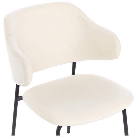 Set Di 2 Sedie Tessuto Crema Kenai - Foto 8