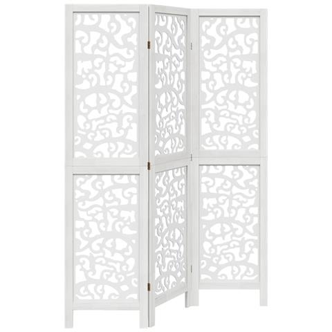 Divisorio Ambienti 3pannelli Bianco Legno Massello Di Paulownia - Foto 2