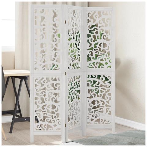 Divisorio Ambienti 3pannelli Bianco Legno Massello Di Paulownia - Foto 1