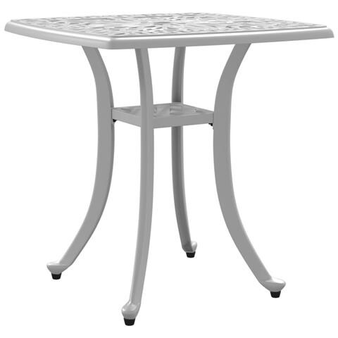Tavolo Da Giardino Bianco 53x53x53 Cm In Alluminio Pressofuso - Foto 2