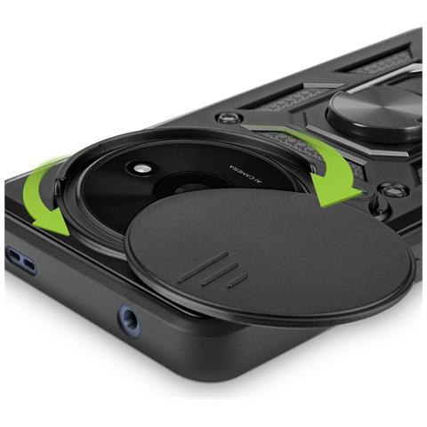 Cover Per Xiaomi Redmi A3 Anello Supporto Coprifotocamera Scorrevole, Nero - Foto 5