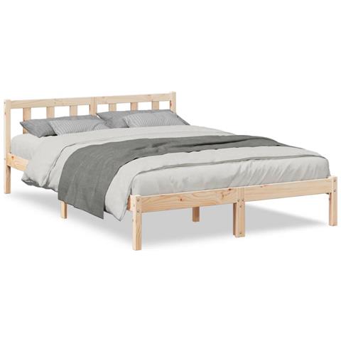 Letto Extra Lungo Senza Materasso 140x220cm Legno Massello Pino - Foto 2