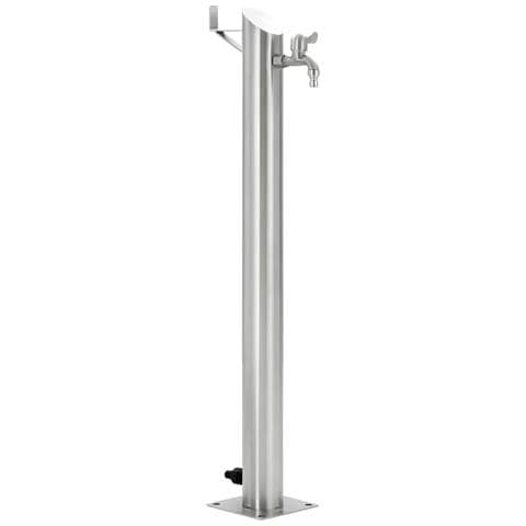 Fontana Da Giardino A Colonna Esterno Tiglio Acciaio Inox Spazzolato H 95 Cm - Foto 1