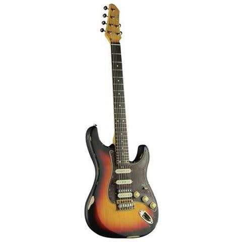 Chitarra Elettrica Aire Relic Colore Nero /Rosso - Foto 1