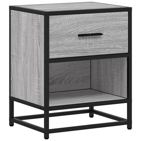 Comodino Grigio Sonoma 40x31x50 Cm In Truciolato - Foto 2